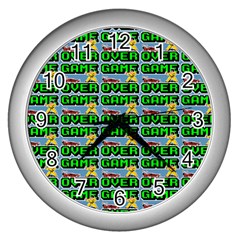 Game Over Karate And Gaming - Pixel Martial Arts Wall Clock (silver) by DinzDas