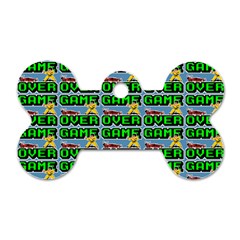 Game Over Karate And Gaming - Pixel Martial Arts Dog Tag Bone (one Side) by DinzDas