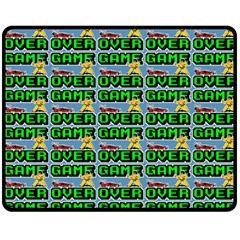 Game Over Karate And Gaming - Pixel Martial Arts Double Sided Fleece Blanket (medium)  by DinzDas