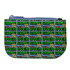 Game Over Karate And Gaming - Pixel Martial Arts Large Coin Purse by DinzDas