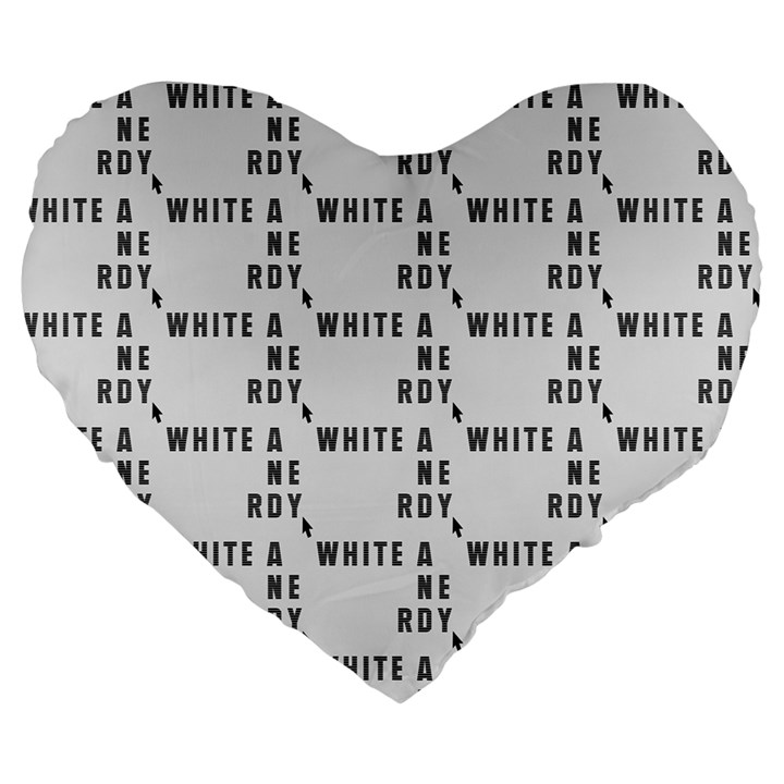 White And Nerdy - Computer Nerds And Geeks Large 19  Premium Flano Heart Shape Cushions