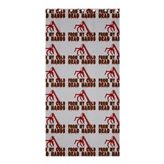 From My Dead Cold Hands - Zombie And Horror Shower Curtain 36  X 72  (stall)  by DinzDas