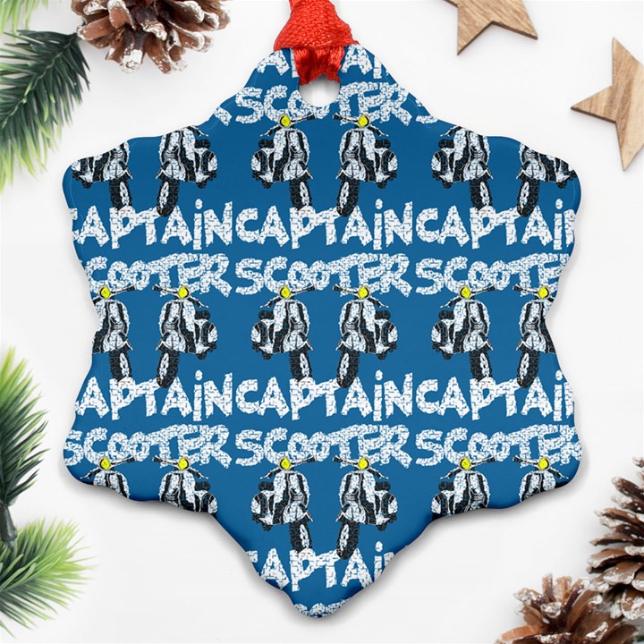 Scooter Captain - Moped And Scooter Riding Snowflake Ornament (Two Sides)