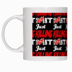 Just Killing It - Silly Toilet Stool Rocket Man White Mugs by DinzDas