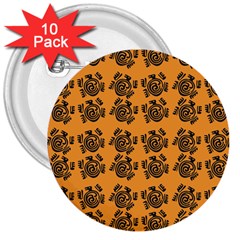 Inka Cultur Animal - Animals And Occult Religion 3  Buttons (10 Pack)  by DinzDas