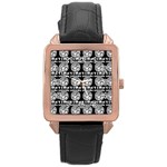 Inka Cultur Animal - Animals And Occult Religion Rose Gold Leather Watch  Front