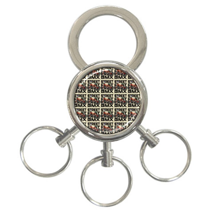 Bmx And Street Style - Urban Cycling Culture 3-Ring Key Chain