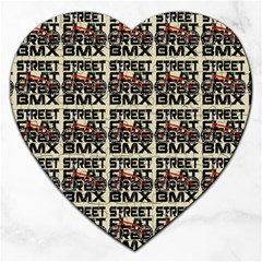 Bmx And Street Style - Urban Cycling Culture Jigsaw Puzzle (heart) by DinzDas