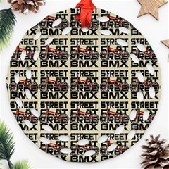 Bmx And Street Style - Urban Cycling Culture Ornament (round Filigree) by DinzDas