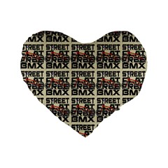 Bmx And Street Style - Urban Cycling Culture Standard 16  Premium Heart Shape Cushions by DinzDas