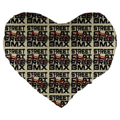 Bmx And Street Style - Urban Cycling Culture Large 19  Premium Heart Shape Cushions by DinzDas