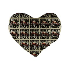 Bmx And Street Style - Urban Cycling Culture Standard 16  Premium Flano Heart Shape Cushions by DinzDas