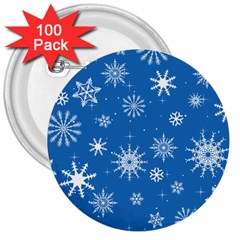 Winter Time And Snow Chaos 3  Buttons (100 Pack)  by DinzDas