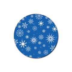 Winter Time And Snow Chaos Rubber Round Coaster (4 Pack)  by DinzDas