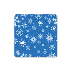 Winter Time And Snow Chaos Square Magnet by DinzDas