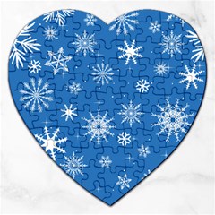 Winter Time And Snow Chaos Jigsaw Puzzle (heart) by DinzDas