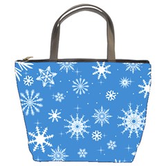 Winter Time And Snow Chaos Bucket Bag by DinzDas