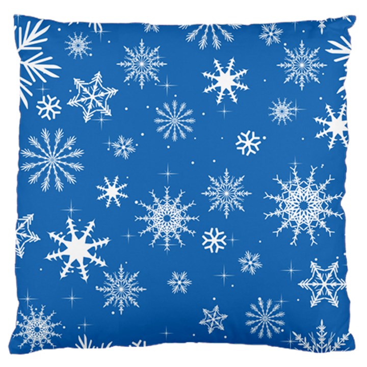 Winter Time And Snow Chaos Large Cushion Case (One Side)