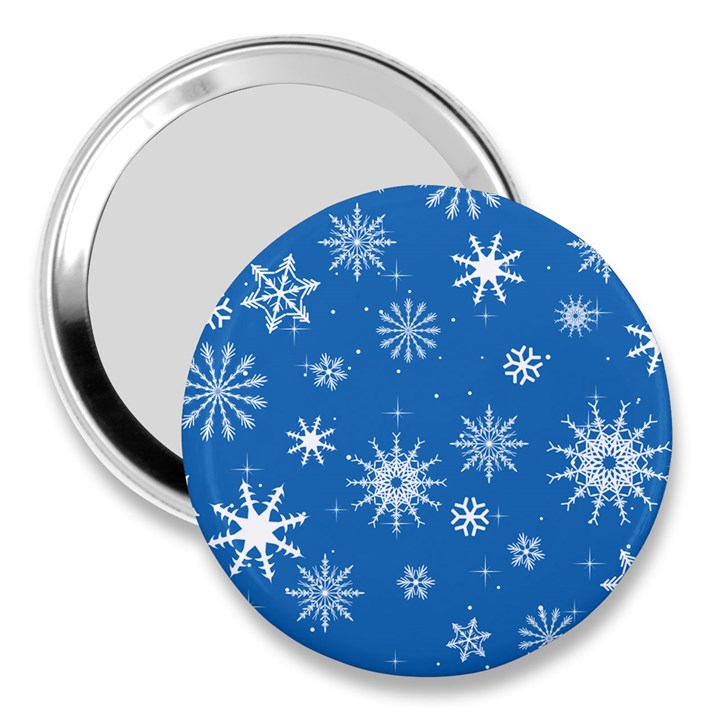 Winter Time And Snow Chaos 3  Handbag Mirrors