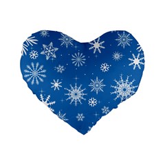 Winter Time And Snow Chaos Standard 16  Premium Heart Shape Cushions by DinzDas