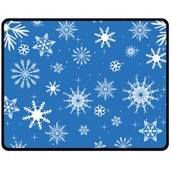 Winter Time And Snow Chaos Double Sided Fleece Blanket (medium)  by DinzDas