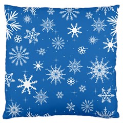 Winter Time And Snow Chaos Large Flano Cushion Case (two Sides) by DinzDas