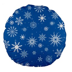 Winter Time And Snow Chaos Large 18  Premium Flano Round Cushions by DinzDas