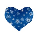 Winter Time And Snow Chaos Standard 16  Premium Flano Heart Shape Cushions Front