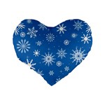 Winter Time And Snow Chaos Standard 16  Premium Flano Heart Shape Cushions Back