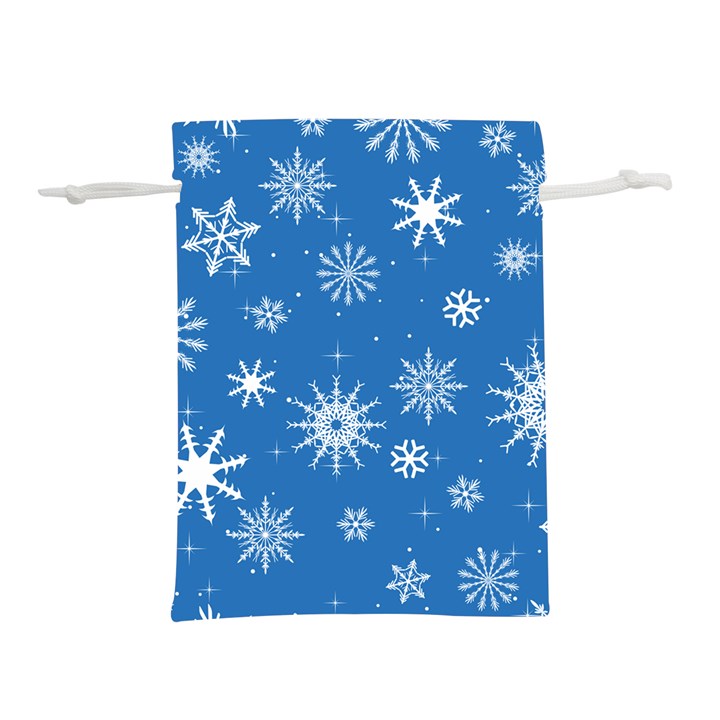 Winter Time And Snow Chaos Lightweight Drawstring Pouch (M)