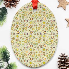 Abstract Flowers And Circle Ornament (oval) by DinzDas