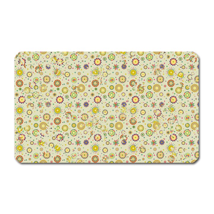 Abstract Flowers And Circle Magnet (Rectangular)