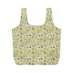 Abstract Flowers And Circle Full Print Recycle Bag (m) by DinzDas