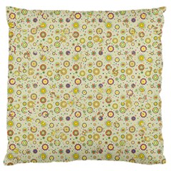 Abstract Flowers And Circle Standard Flano Cushion Case (one Side) by DinzDas