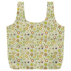 Abstract Flowers And Circle Full Print Recycle Bag (xxxl) by DinzDas