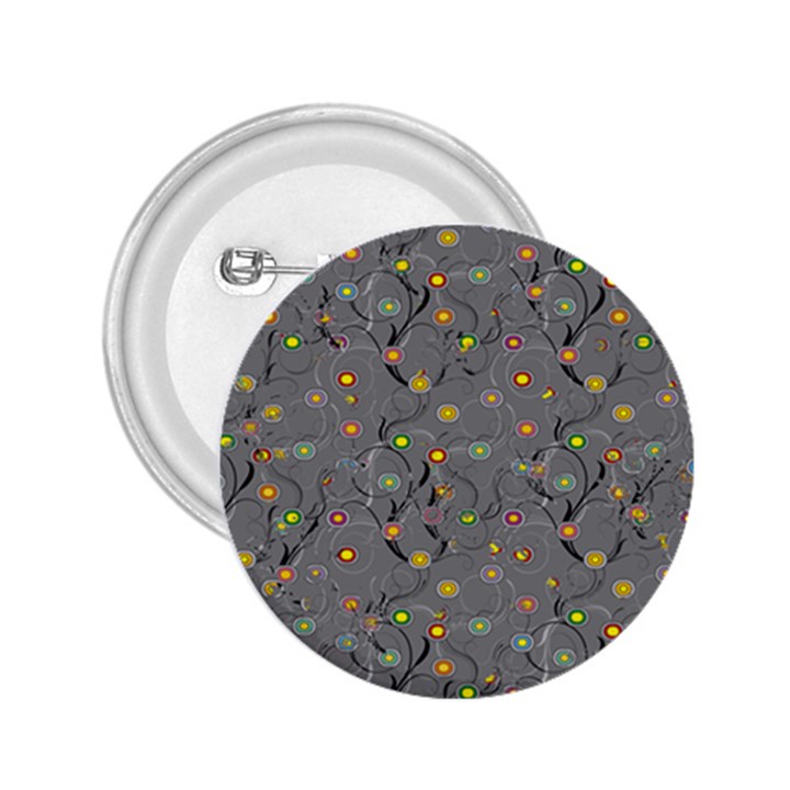 Abstract Flowers And Circle 2.25  Buttons