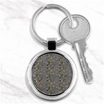 Abstract Flowers And Circle Key Chain (Round) Front