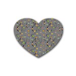 Abstract Flowers And Circle Heart Coaster (4 pack)  Front