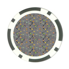 Abstract Flowers And Circle Poker Chip Card Guard by DinzDas