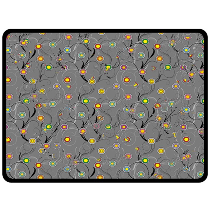 Abstract Flowers And Circle Fleece Blanket (Large) 