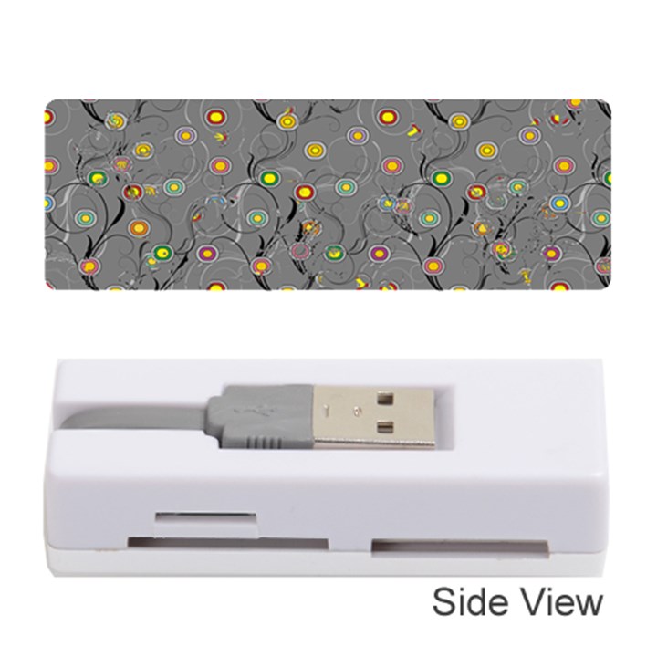 Abstract Flowers And Circle Memory Card Reader (Stick)