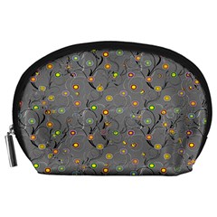 Abstract Flowers And Circle Accessory Pouch (large) by DinzDas