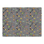 Abstract Flowers And Circle Double Sided Flano Blanket (Mini)  35 x27  Blanket Front