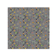 Abstract Flowers And Circle Small Satin Scarf (square) by DinzDas