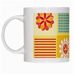 Abstract Flowers And Circle White Mugs Left