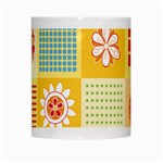 Abstract Flowers And Circle White Mugs Center