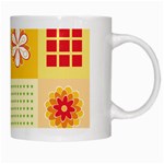 Abstract Flowers And Circle White Mugs Right