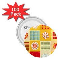 Abstract Flowers And Circle 1 75  Buttons (100 Pack)  by DinzDas