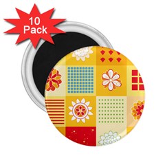 Abstract Flowers And Circle 2 25  Magnets (10 Pack)  by DinzDas