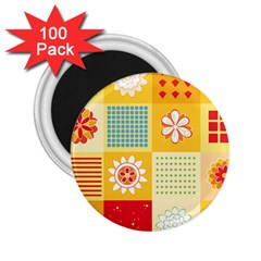 Abstract Flowers And Circle 2 25  Magnets (100 Pack)  by DinzDas